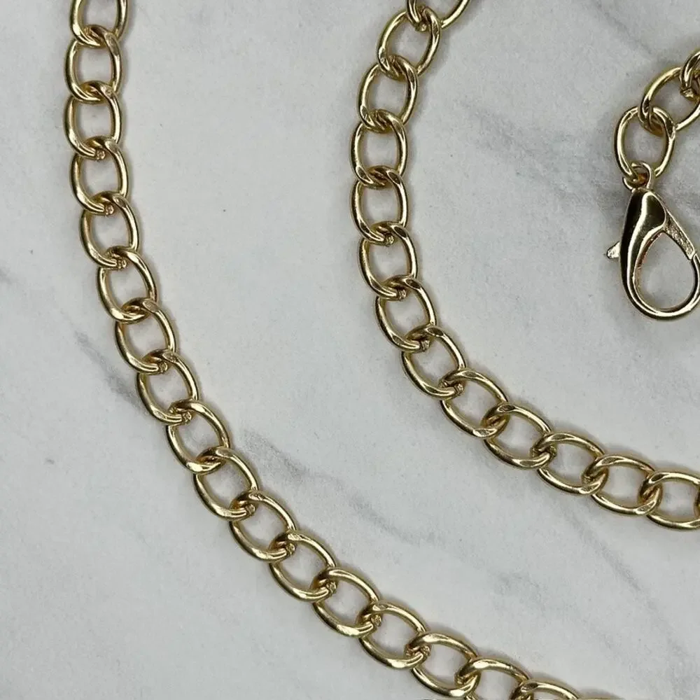 Gold Tone Chain Purse Strap 46" Crossbody Bag Replacement ✨ - Picture 7 of 11